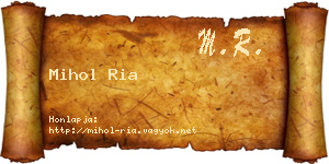 Mihol Ria névjegykártya